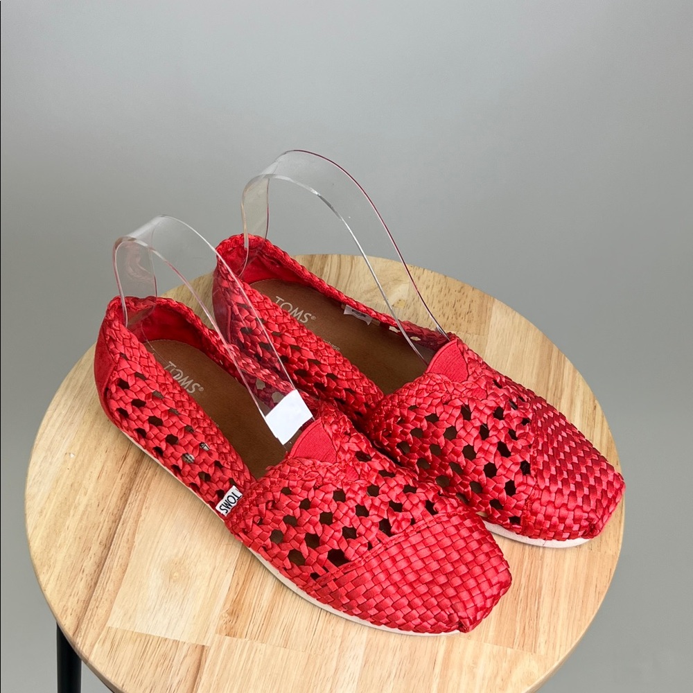 TOMS Women's Bright Red Woven Loafers